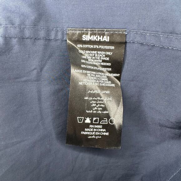 SIMKHAI Midnight Navy Blue Crissy Dress Balloon Sleeve Mini Dress Women's Small - Picture 8 of 12